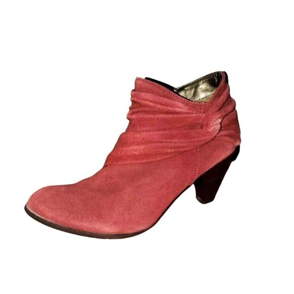 Andrew Geller Womens Shoes Red 8M Suede Fabry Ankle  Booties - Picture 1 of 10